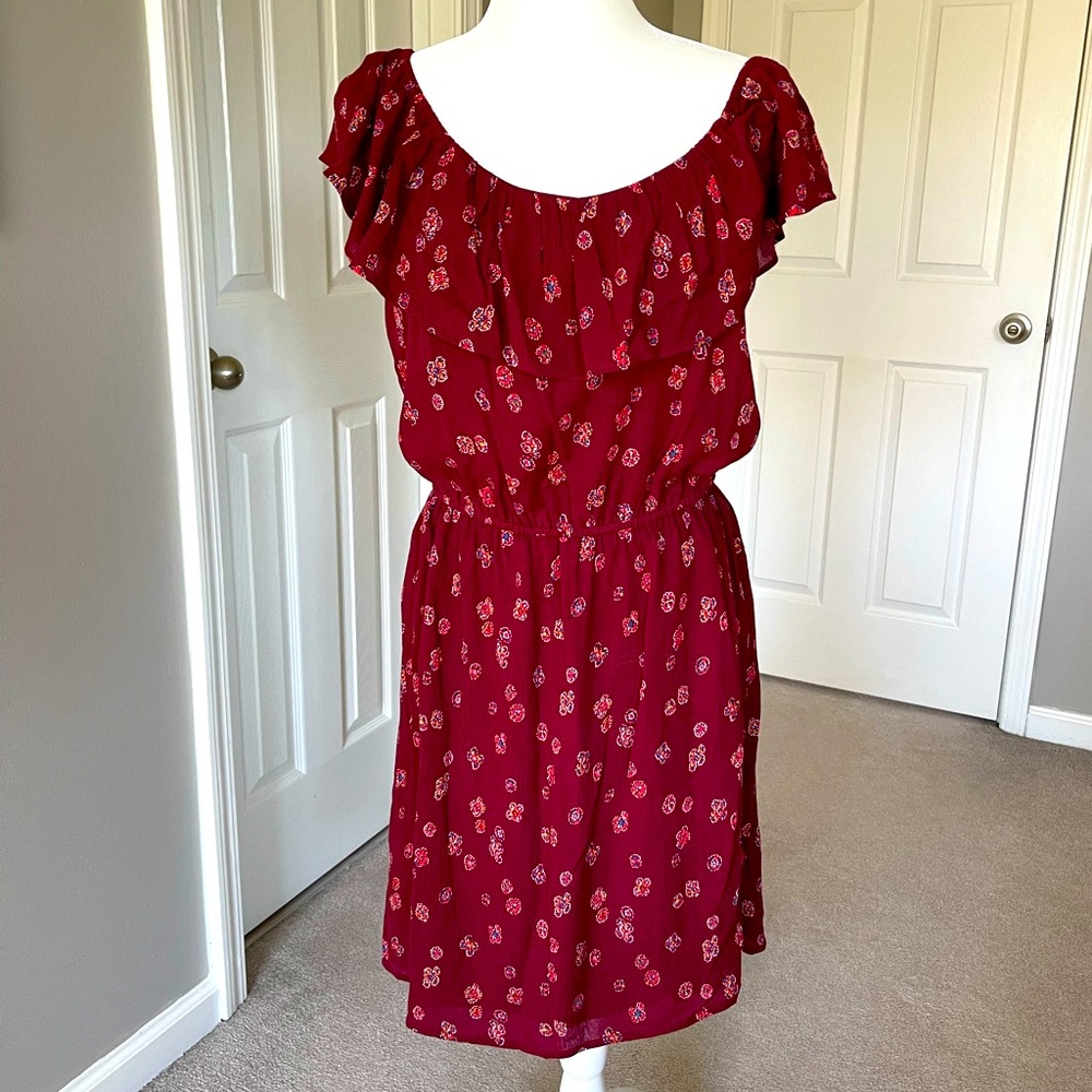 Loft Outlet sundress in merlot print